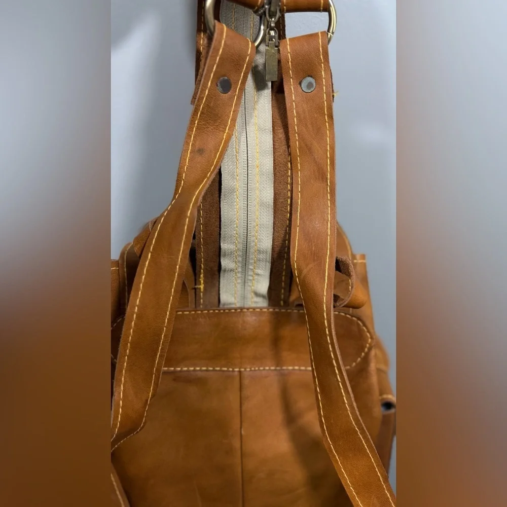 Handmade Brown Leather Backpack